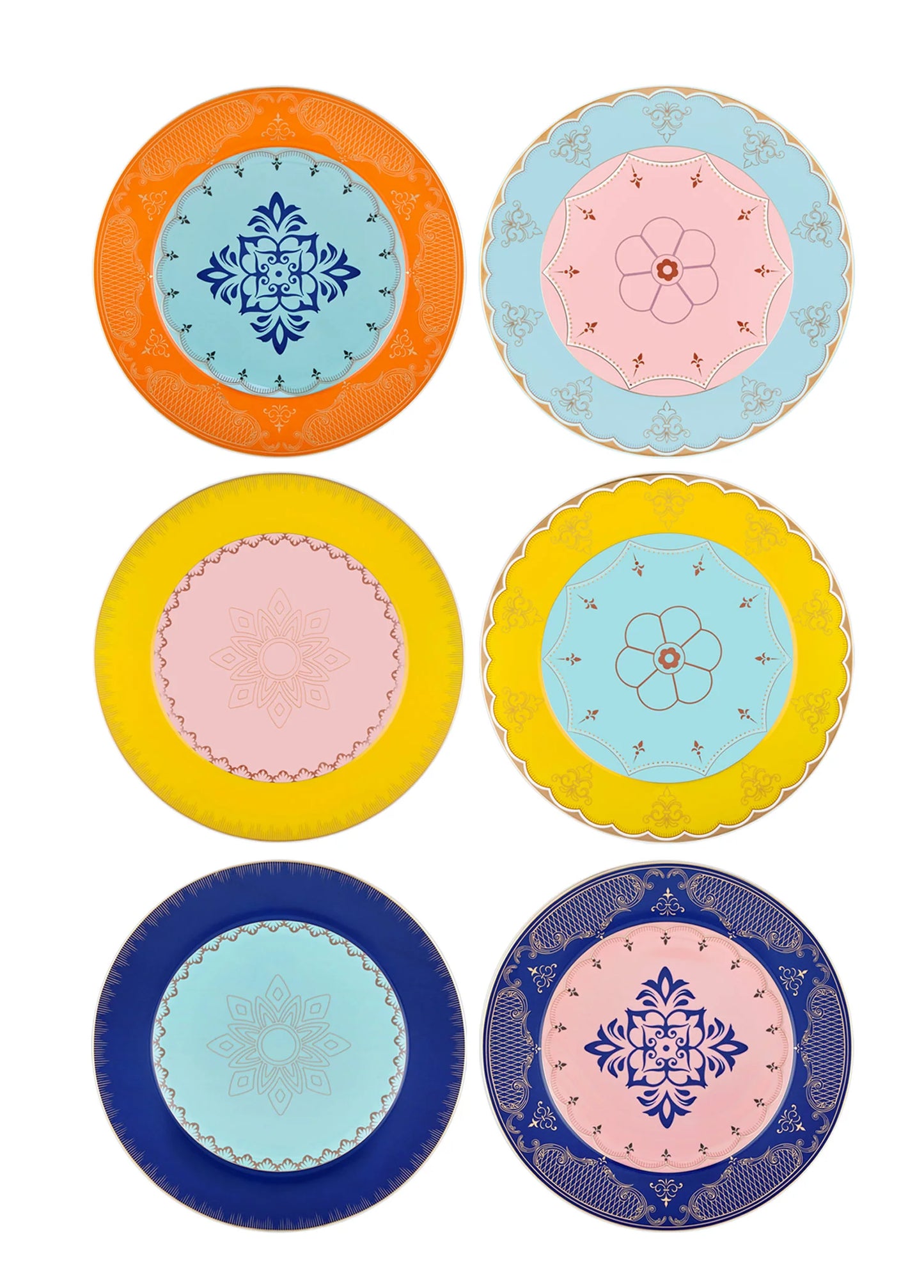 Muse Series Porcelain Dinner Plates, Set of 6