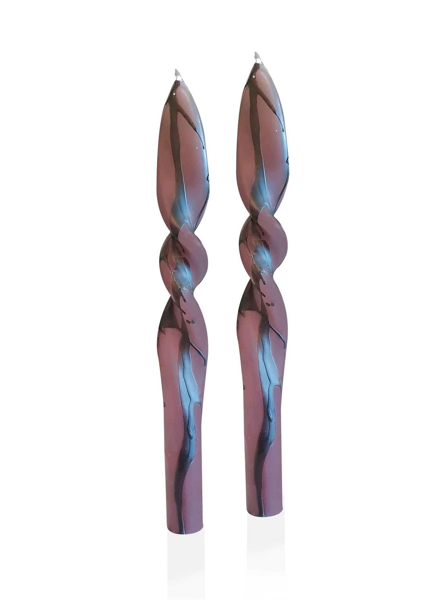 Mink Droplet Spiral Candle, Set of 2