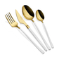 Vina Series Gold & White Cutlery, Set of 24