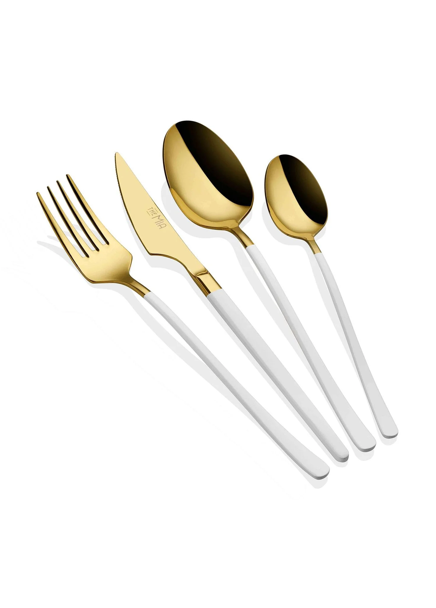 Vina Series Gold & White Cutlery, Set of 24