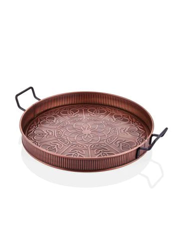 Copper Round Serving Tray (52 x 42 cm)