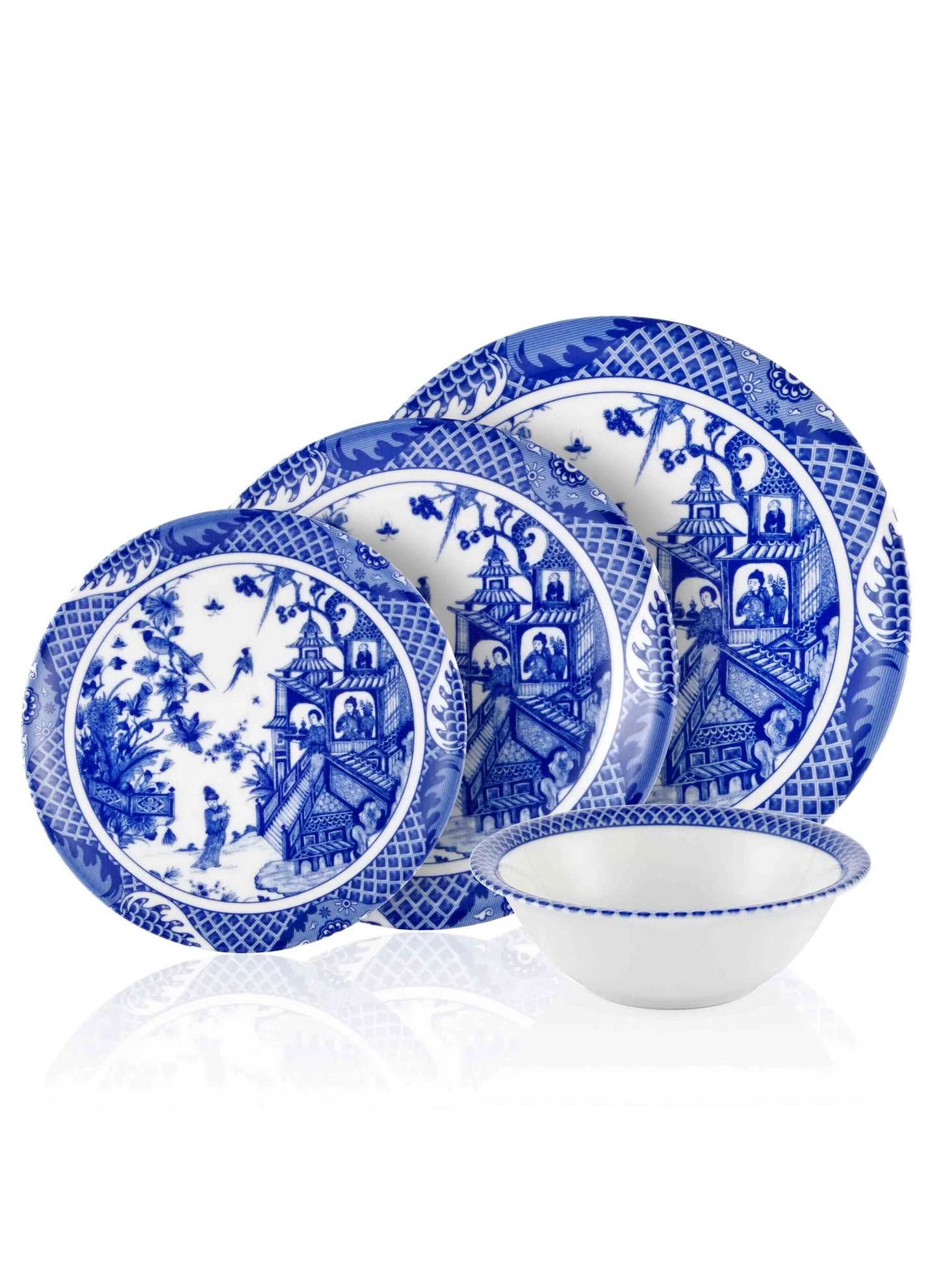 Chinois Series 24-Piece Porcelain Dinner Set